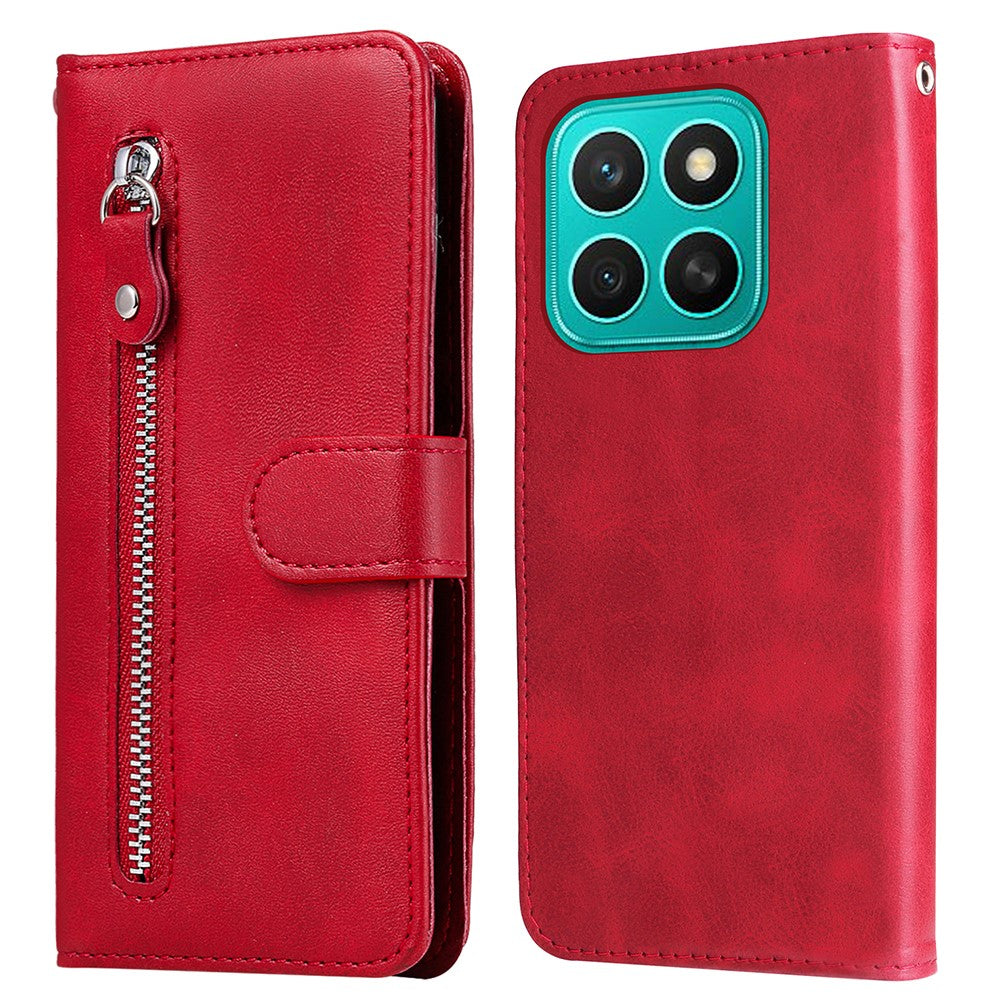 For Honor X8c 4G Case Zipper Wallet Calf Texture PU Leather Phone Cover