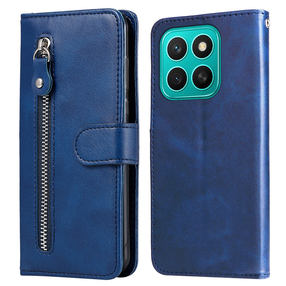 For Honor X8c 4G Case Zipper Wallet Calf Texture PU Leather Phone Cover