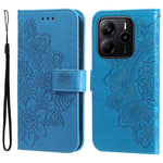 For Xiaomi Redmi Note 14 4G (164.84mm) Case Floral Pattern PU Leather Wallet Stand Phone Cover