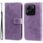 For Xiaomi Redmi Note 14 4G (164.84mm) Case Floral Pattern PU Leather Wallet Stand Phone Cover