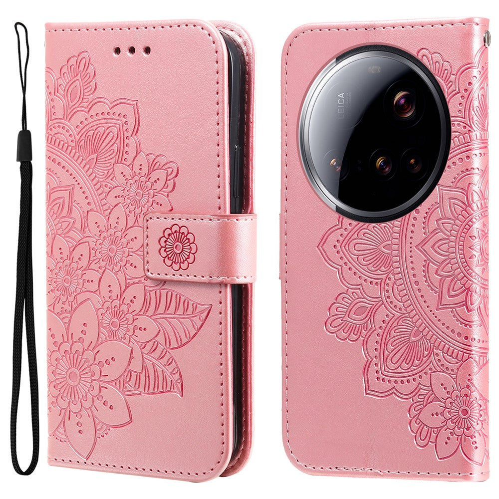 For Xiaomi 15 Ultra Case Floral Pattern PU Leather Wallet Stand Phone Cover