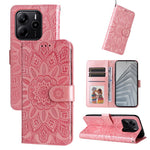 For Xiaomi Redmi Note 14 4G (164.84mm) Case Sunflower Imprint Leather Wallet Phone Cover