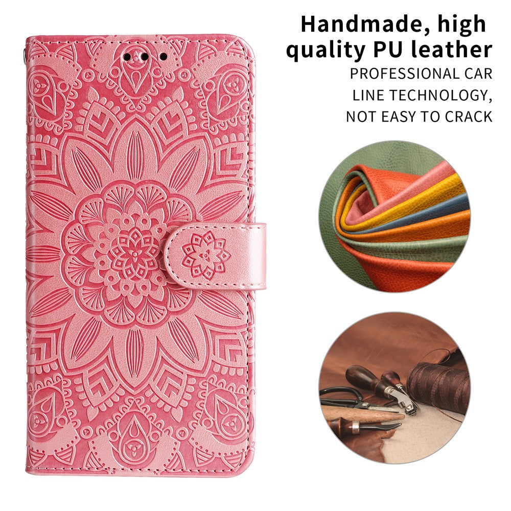 For Xiaomi Redmi Note 14 4G (164.84mm) Case Sunflower Imprint Leather Wallet Phone Cover