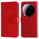 Xiaomi 15 Ultra-skal Sunflower Imprint Läderplånbok mobilskal