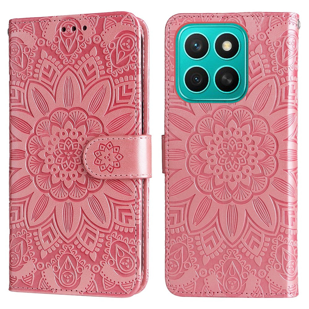 For Honor X8c 4G Case Sunflower Imprint Leather Wallet Phone Cover