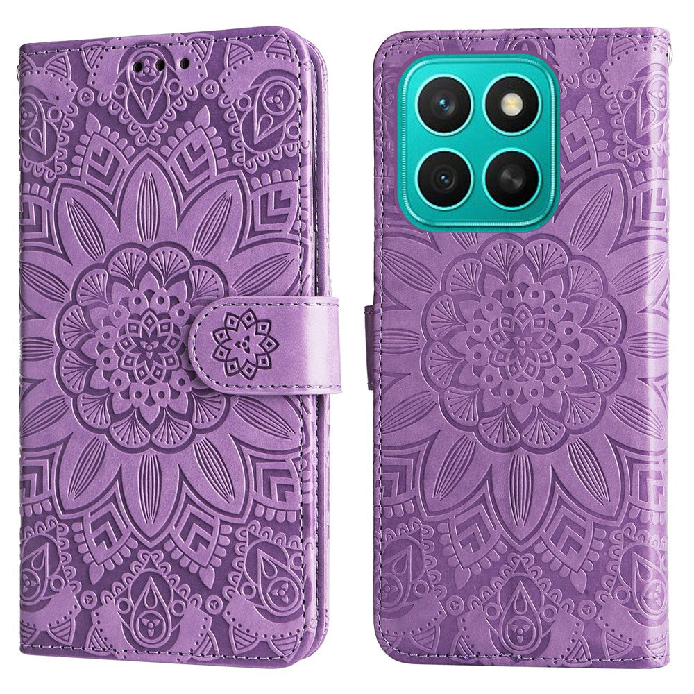For Honor X8c 4G Case Sunflower Imprint Leather Wallet Phone Cover