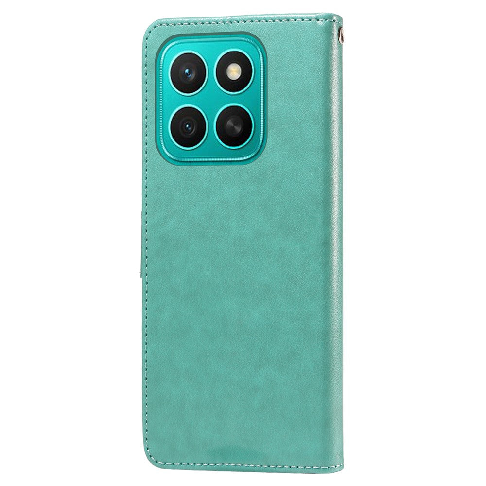For Honor X8c 4G Case Butterfly Floral Imprint Wallet Stand Leather Phone Cover