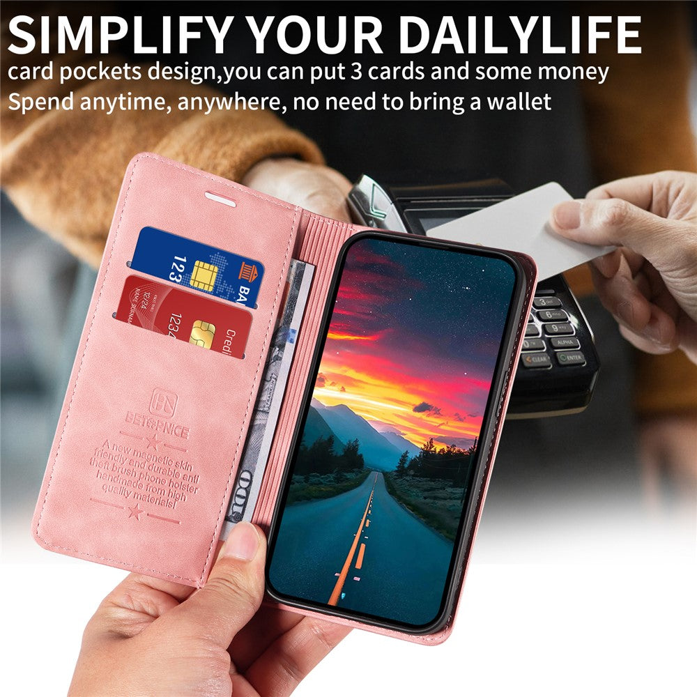 BETOPNICE 003 For Xiaomi Redmi Note 14 4G (164.84mm) Case Magnetic Closure RFID Blocking Wallet Stand Leather Phone Cover