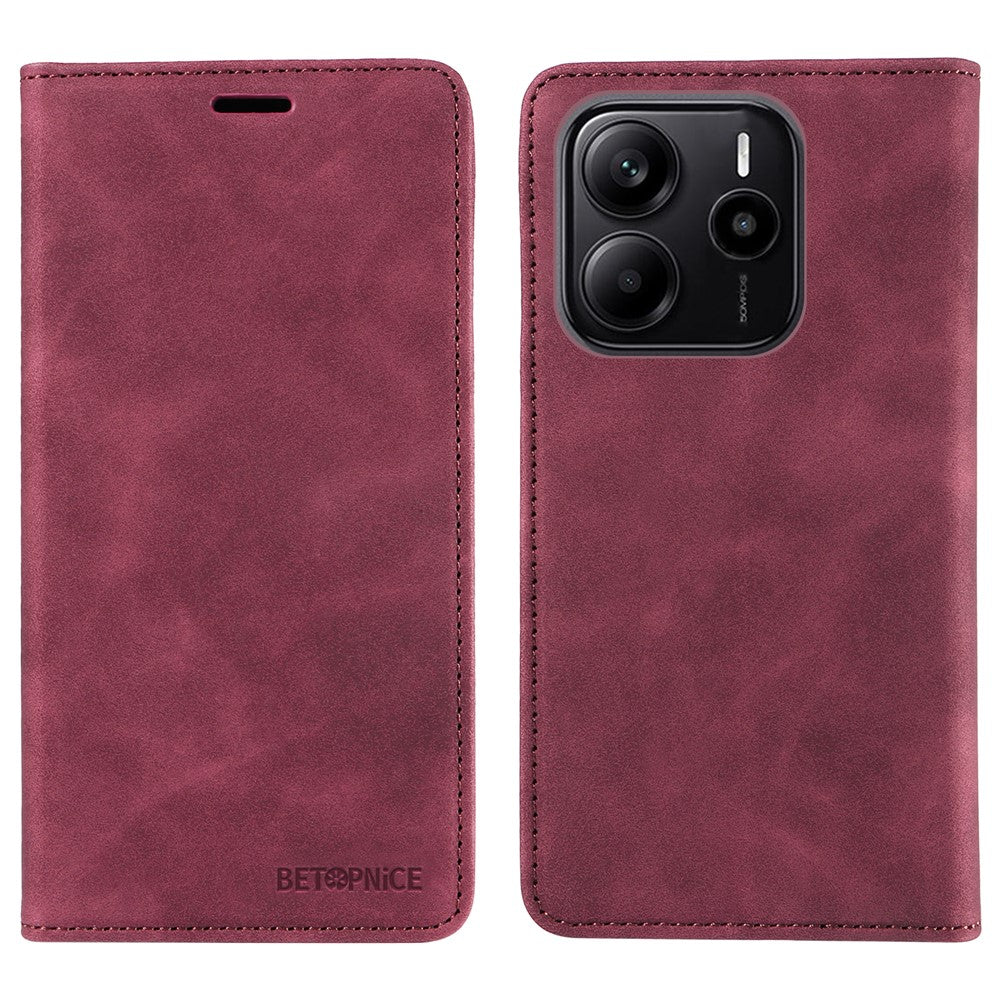 BETOPNICE 003 For Xiaomi Redmi Note 14 4G (164.84mm) Case Magnetic Closure RFID Blocking Wallet Stand Leather Phone Cover