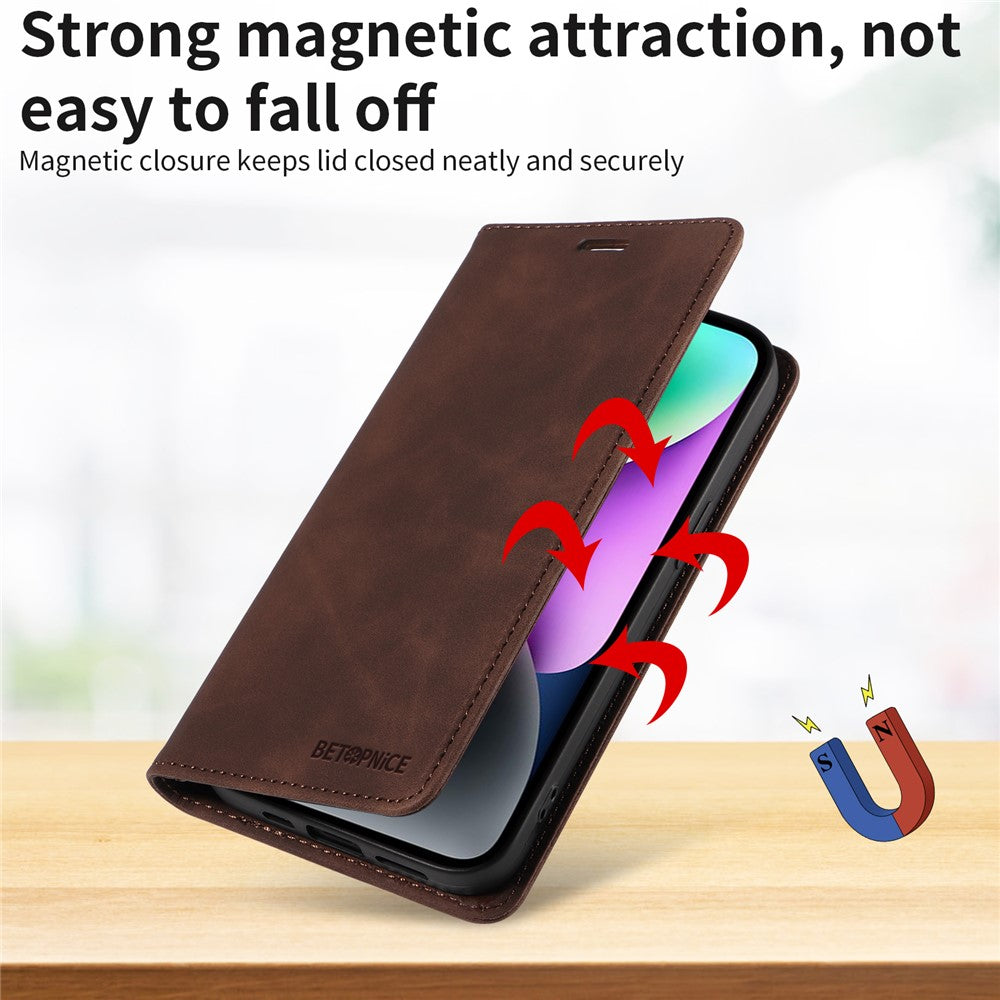 BETOPNICE 003 For Xiaomi 15 Ultra Case Magnetic Closure RFID Blocking Wallet Stand Leather Phone Cover