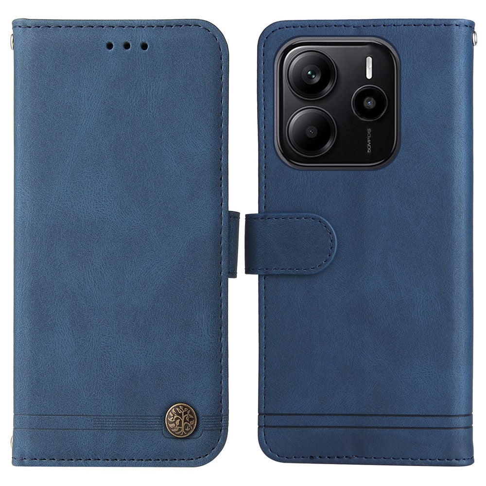 For Xiaomi Redmi Note 14 4G (164.84mm) Leather Wallet Cases Skin Touch Phone Cover Stand with Strap