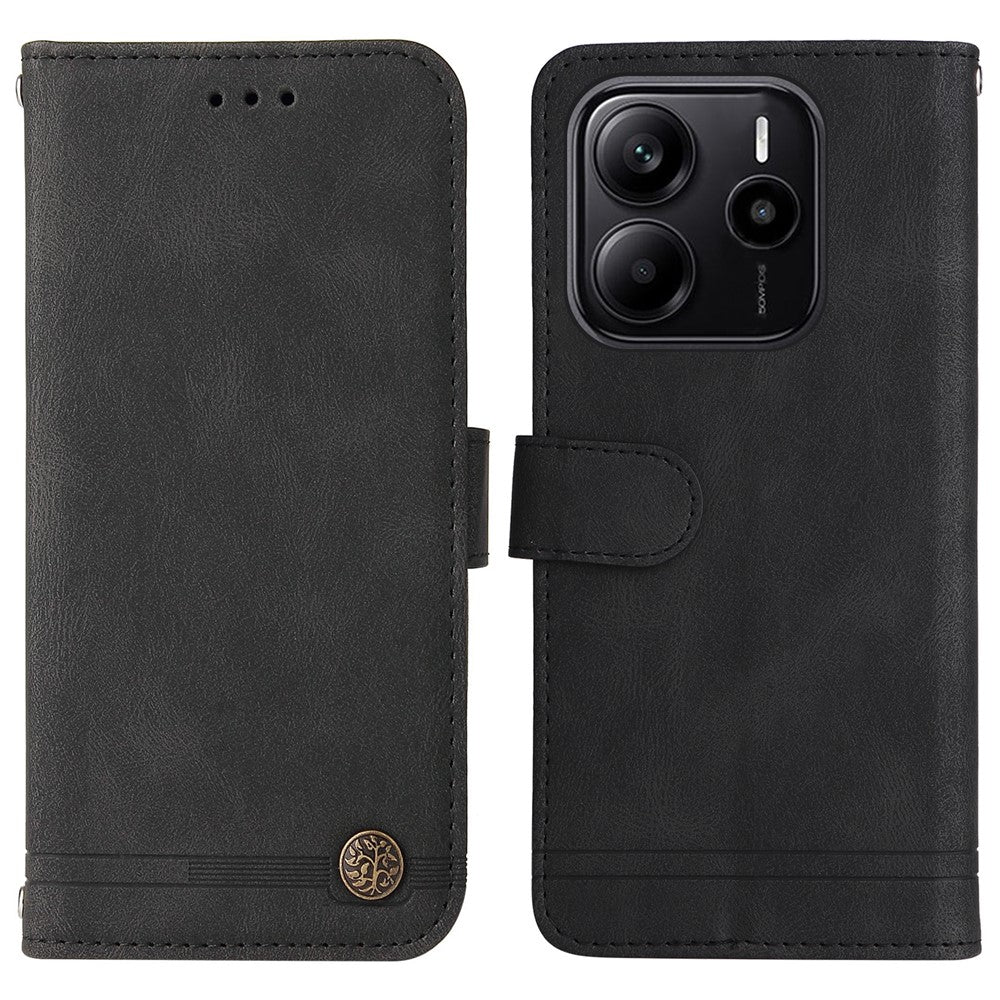 For Xiaomi Redmi Note 14 4G (164.84mm) Leather Wallet Cases Skin Touch Phone Cover Stand with Strap