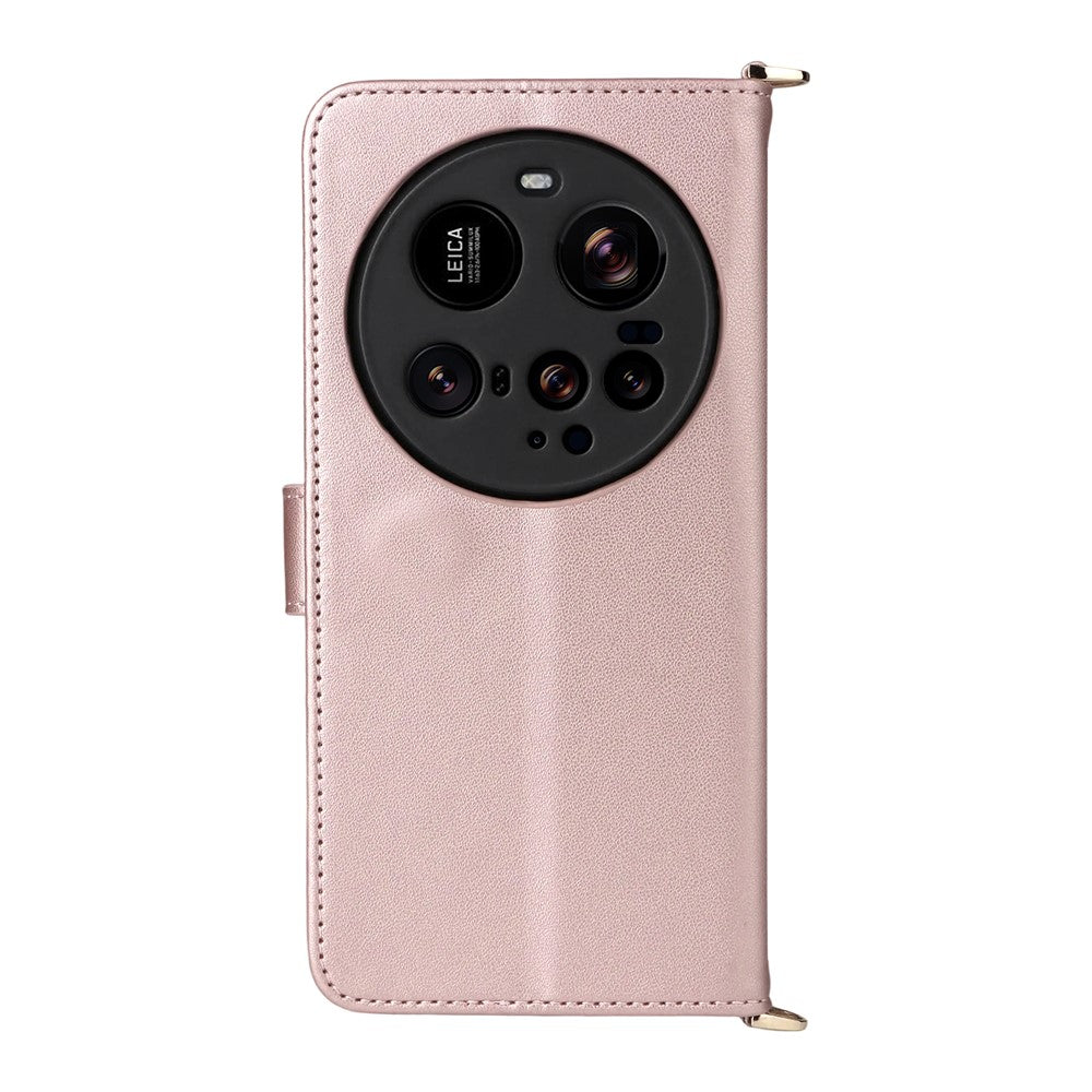 For Xiaomi 15 Ultra Wallet Case with Shoulder / Wrist Strap Leather Phone Cover Stand