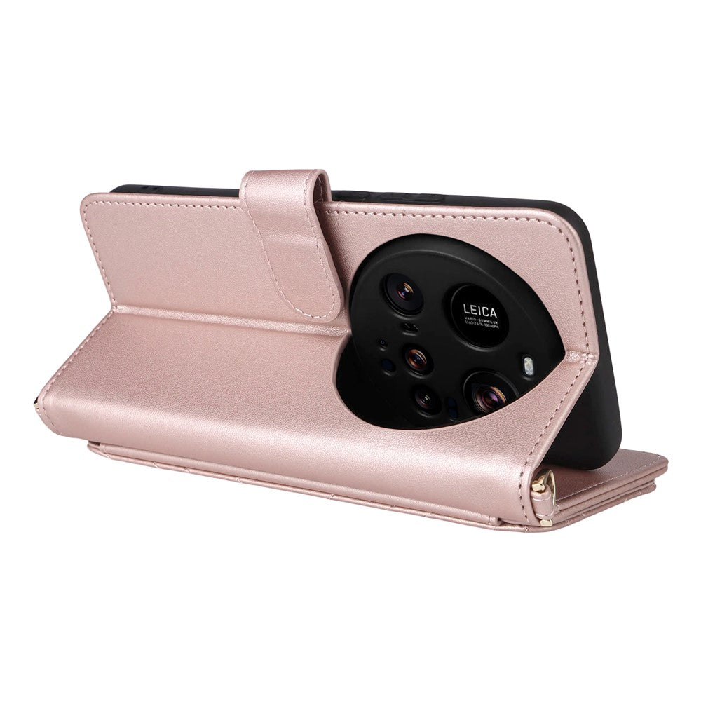 For Xiaomi 15 Ultra Wallet Case with Shoulder / Wrist Strap Leather Phone Cover Stand