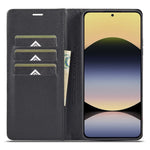 LC.IMEEKE For Xiaomi Redmi Note 14 4G (164.84mm) Case Carbon Fiber Texture Phone Cover Stand Card Holder