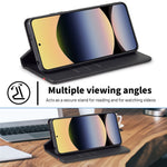 LC.IMEEKE For Xiaomi Redmi Note 14 4G (164.84mm) Case Carbon Fiber Texture Phone Cover Stand Card Holder