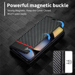 LC.IMEEKE For Xiaomi Redmi Note 14 4G (164.84mm) Case Carbon Fiber Texture Phone Cover Stand Card Holder