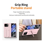 For Google Pixel 10 Pro Fold Case Kickstand Wristband PC Phone Cover with Tempered Glass Film