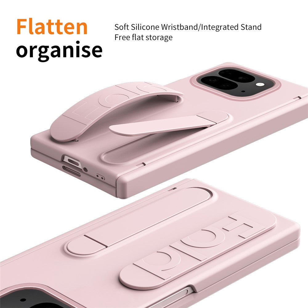 For Google Pixel 10 Pro Fold Case Kickstand Wristband PC Phone Cover with Tempered Glass Film