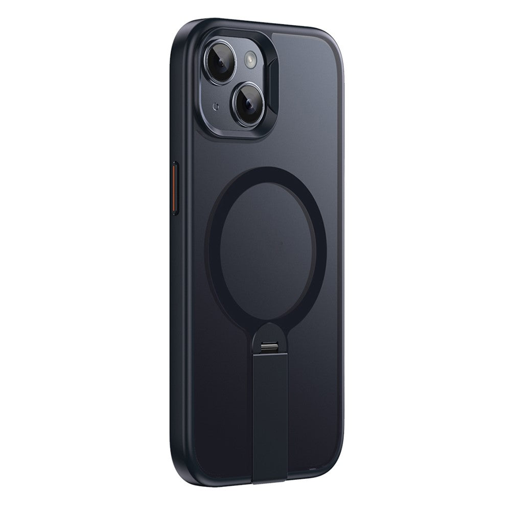 Til iPhone 13 Cover Kompatibel med MagSafe Roterende Lige Støttefod TPU + PC Mat Telefoncover