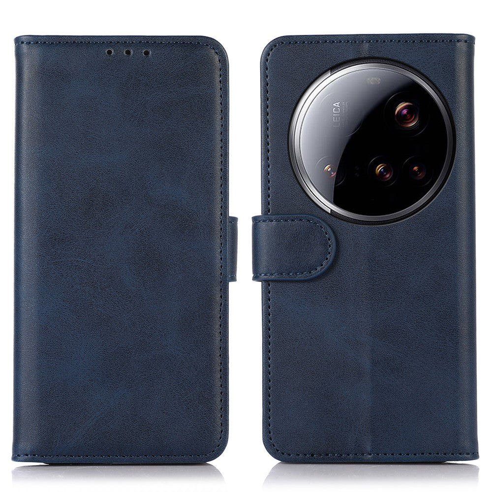 For Xiaomi 15 Ultra Case Cowhide Texture Leather Wallet Phone Cover with Stand