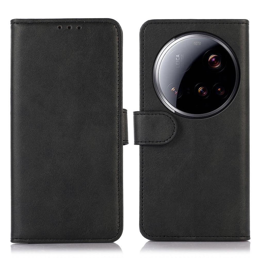 For Xiaomi 15 Ultra Case Cowhide Texture Leather Wallet Phone Cover with Stand