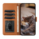 For Xiaomi Redmi Note 14 Pro 4G Case with Wrist Strap Leather Phone Cover Wall Cats Pattern