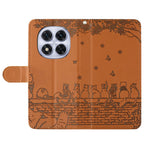 For Xiaomi Redmi Note 14 Pro 4G Case with Wrist Strap Leather Phone Cover Wall Cats Pattern