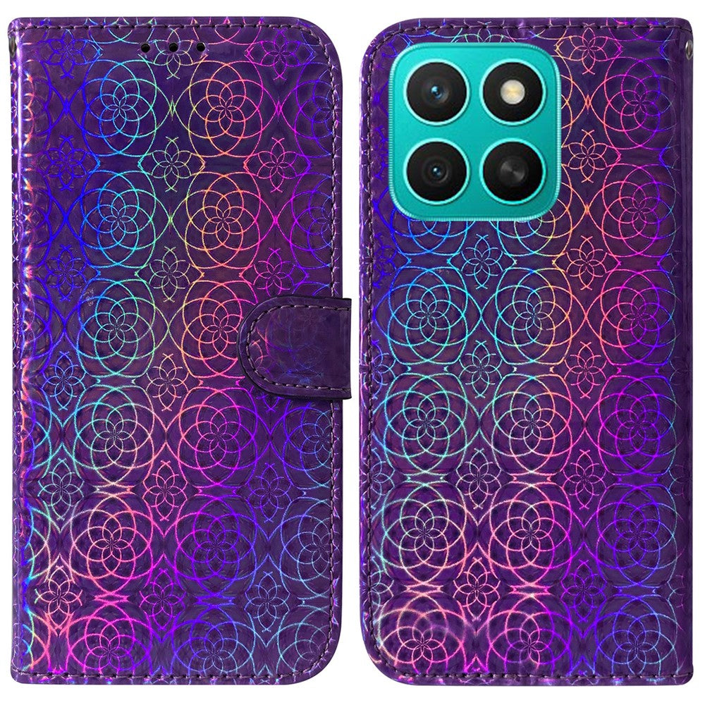 Til Honor X8c 4G Stand Cover Dazzling Flower Læder Telefoncover
