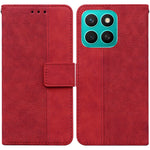 For Honor X8c 4G Case Geometry Pattern Leather Wallet Phone Cover with Wrist Strap