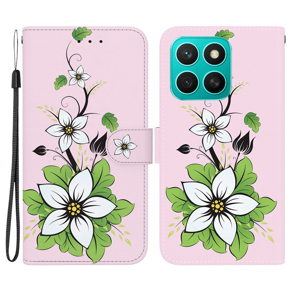 For Honor X8c 4G Wallet Phone Case Anti-Drop Leather Flip Cover Pattern Printing