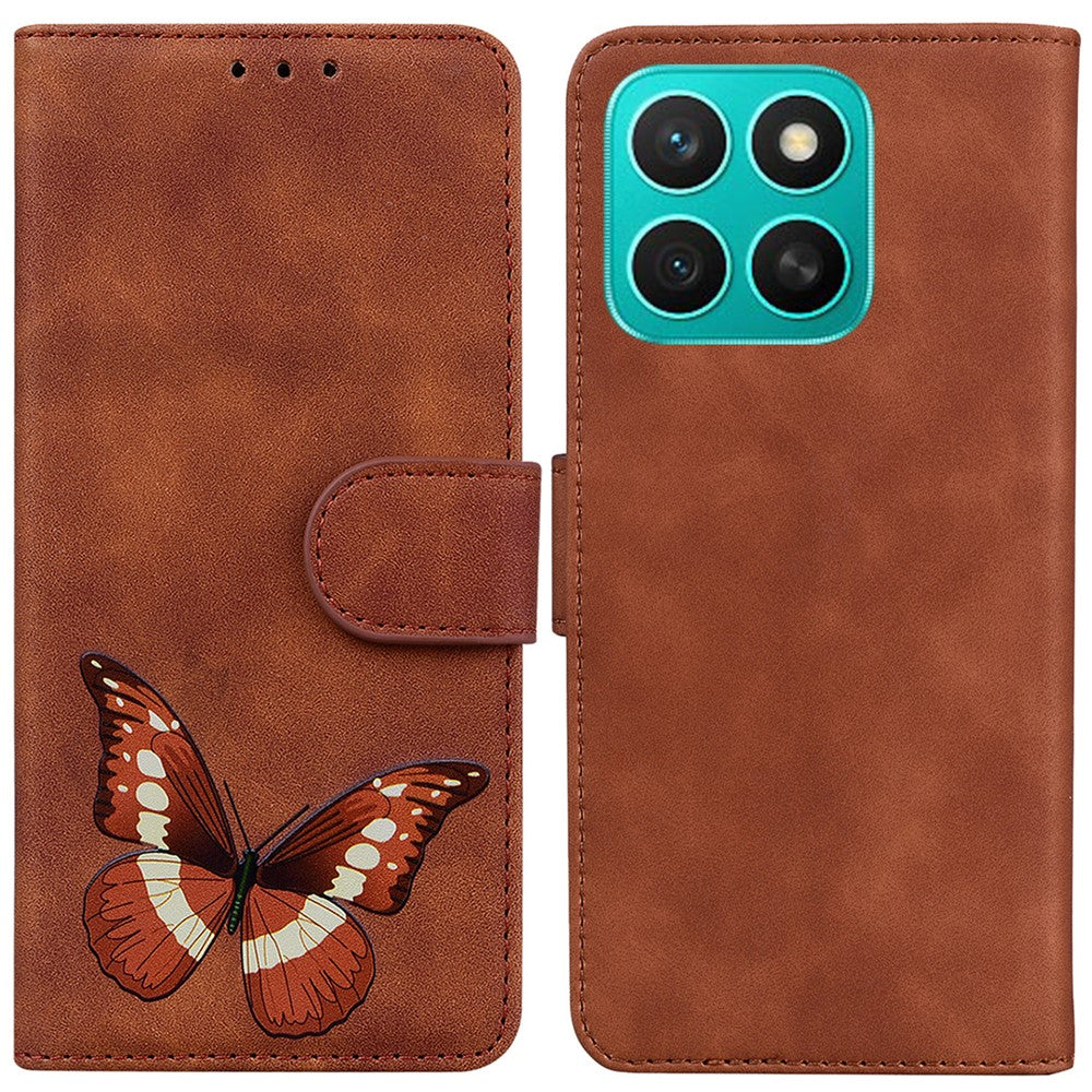 For Honor X8c 4G Stand Case PU Leather Phone Cover Butterfly Printed