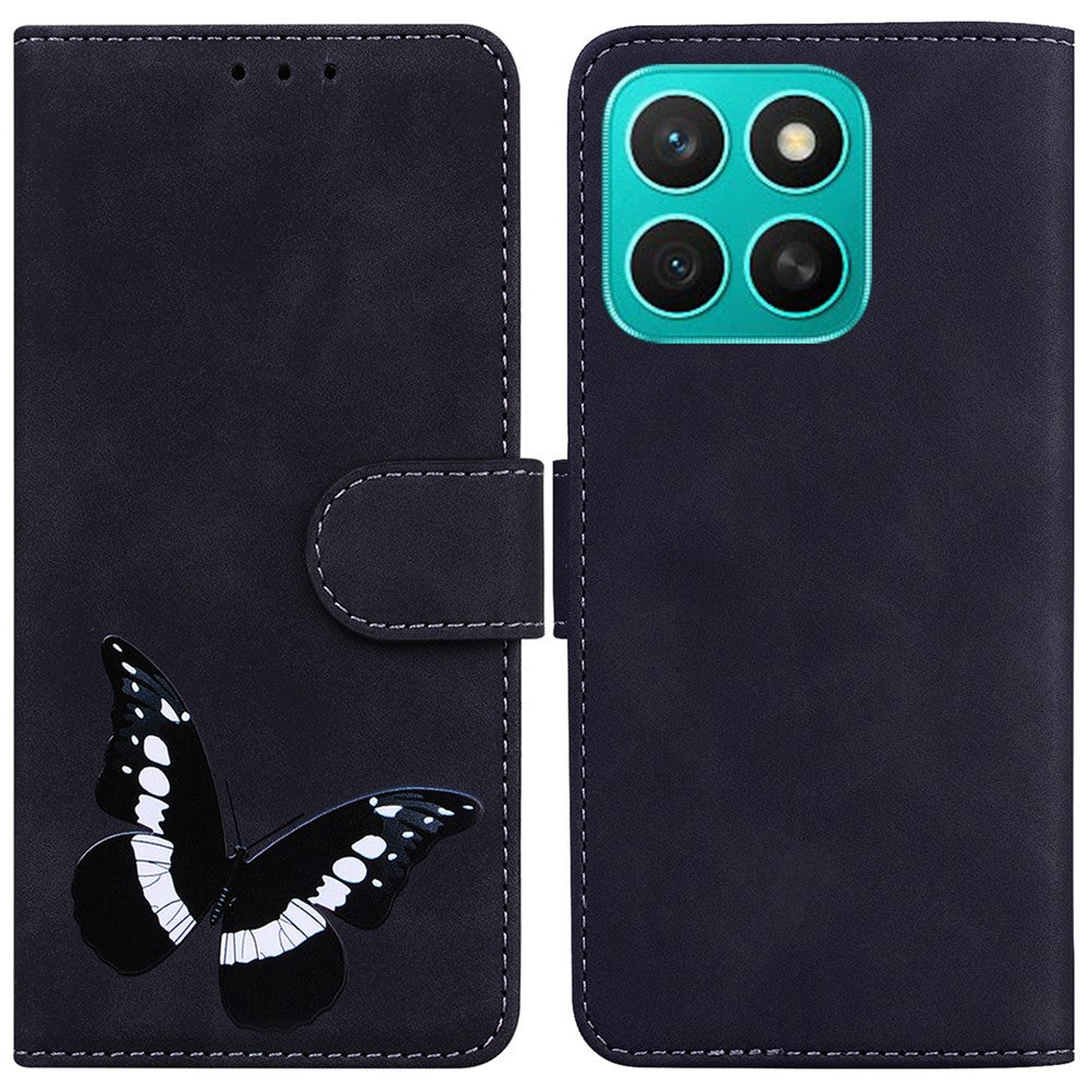 For Honor X8c 4G Stand Case PU Leather Phone Cover Butterfly Printed