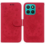 For Honor X8c 4G Case PU Leather Wallet Phone Cover Butterfly Flower Imprint