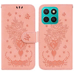 For Honor X8c 4G Case PU Leather Wallet Phone Cover Butterfly Flower Imprint