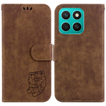 For Honor X8c 4G Pung Etui Tiger Imprint Læder Stødsikkert Telefoncover