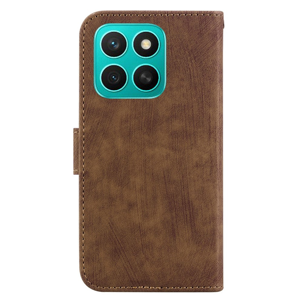 For Honor X8c 4G Pung Etui Tiger Imprint Læder Stødsikkert Telefoncover