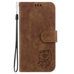 For Honor X8c 4G Pung Etui Tiger Imprint Læder Stødsikkert Telefoncover