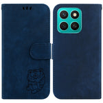 For Honor X8c 4G Pung Etui Tiger Imprint Læder Stødsikkert Telefoncover