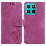 For Honor X8c 4G Pung Etui Tiger Imprint Læder Stødsikkert Telefoncover