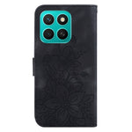 For Honor X8c 4G Case Lily Flower Imprint Leather Phone Cover with Stand