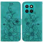 For Honor X8c 4G Case Lily Flower Imprint Leather Phone Cover with Stand