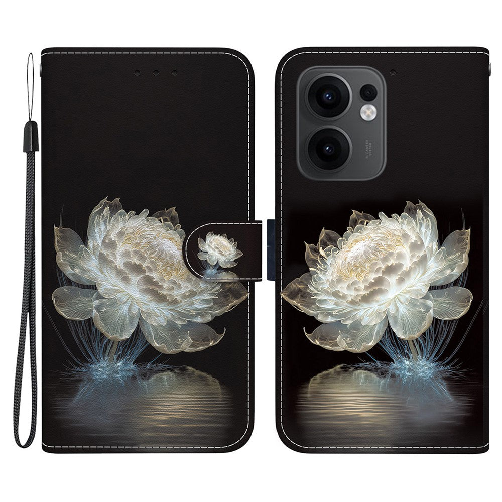 Oppo Reno13 F 5G (Reno 13 FS 5G) / 4G Plånboksfodral med fallskydd i läder, fällbart mönster