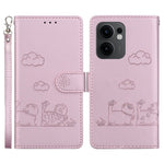 For Oppo Reno13 F 5G (Reno 13 FS 5G) / 4G Case RFID Blocking Kitten Pattern TPU + PU Leather Phone Cover