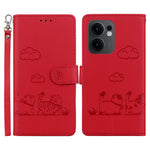 For Oppo Reno13 F 5G (Reno 13 FS 5G) / 4G Case RFID Blocking Kitten Pattern TPU + PU Leather Phone Cover
