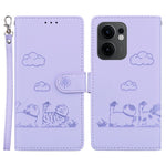 For Oppo Reno13 F 5G (Reno 13 FS 5G) / 4G Case RFID Blocking Kitten Pattern TPU + PU Leather Phone Cover