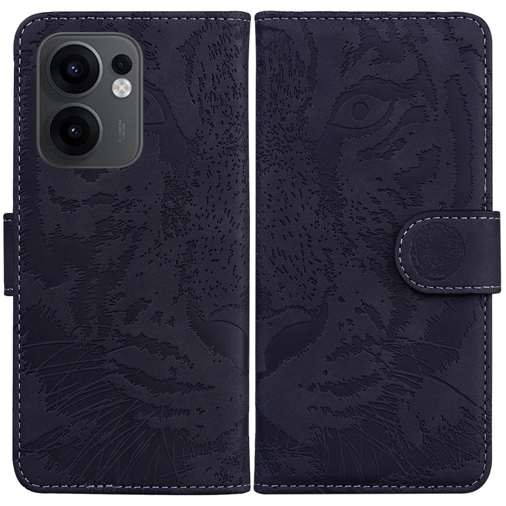 For Oppo Reno13 F 5G (Reno 13 FS 5G) / 4G Case Tiger Imprint Leather Wallet Phone Cover