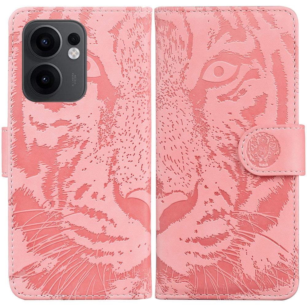 For Oppo Reno13 F 5G (Reno 13 FS 5G) / 4G Case Tiger Imprint Leather Wallet Phone Cover