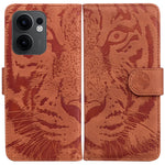 For Oppo Reno13 F 5G (Reno 13 FS 5G) / 4G Case Tiger Imprint Leather Wallet Phone Cover