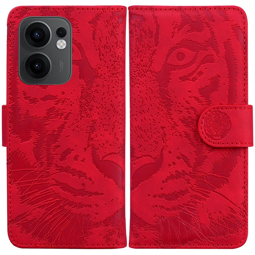 For Oppo Reno13 F 5G (Reno 13 FS 5G) / 4G Case Tiger Imprint Leather Wallet Phone Cover